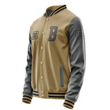 Custom Light Khaki Dark Grey Jacket JA252520251717202017