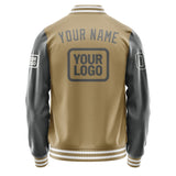 Custom Light Khaki Dark Grey Jacket JA252520251818202018