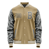 Custom Light Khaki Dark Grey Jacket JA252520251818202018