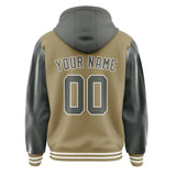 Custom Light Khaki Dark Grey Jacket