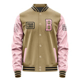 Custom Light Khaki Light Pink Jacket JA252521251717212117