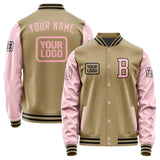 Custom Light Khaki Light Pink Jacket JA252521251717212117