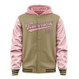 Custom Light Khaki Light Pink Jacket