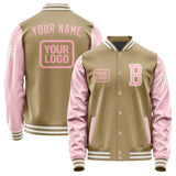 Custom Light Khaki Light Pink Jacket JA252521251818212118