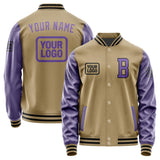 Custom Light Khaki Light Purple Jacket JA252523251717232317