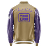 Custom Light Khaki Light Purple Jacket JA252523251818232318