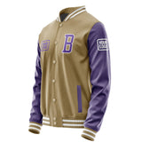 Custom Light Khaki Light Purple Jacket JA252523251818232318