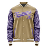 Custom Light Khaki Light Purple Jacket JA2525232518B31823