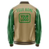 Custom Light Khaki Emerald Green Jacket JA252524251717242417