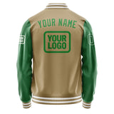 Custom Light Khaki Emerald Green Jacket JA252524251818242418