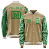 Custom Light Khaki Emerald Green Jacket JA252524251818242418