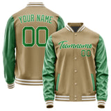 Custom Light Khaki Emerald Green Jacket