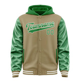Custom Light Khaki Emerald Green Jacket