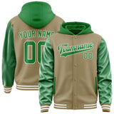 Custom Light Khaki Emerald Green Jacket