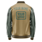 Custom Light Khaki Blue Green Jacket JA252527251717272717