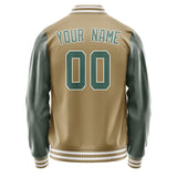 Custom Light Khaki Blue Green Jacket JA2525272518B31827