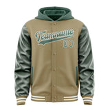 Custom Light Khaki Blue Green Jacket