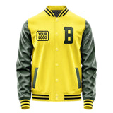 Custom Light Yellow Dark Green Jacket JA262606261717060617