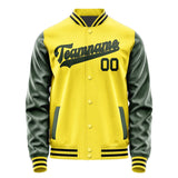 Custom Light Yellow Dark Green Jacket JA2626062617B31706