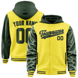 Custom Light Yellow Dark Green Jacket