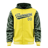 Custom Light Yellow Dark Green Jacket