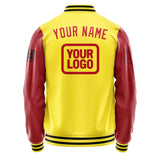 Custom Light Yellow Red Jacket JA262614261717141417