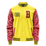 Custom Light Yellow Red Jacket JA262614261717141417