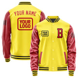 Custom Light Yellow Red Jacket JA262614261717141417