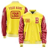 Custom Light Yellow Red Jacket JA262614261818141418