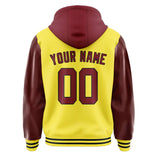 Custom Light Yellow Crimson Red Jacket