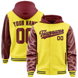Custom Light Yellow Crimson Red Jacket