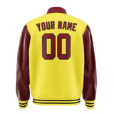 Custom Light Yellow Crimson Red Jacket