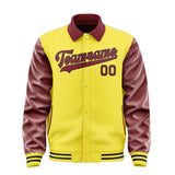 Custom Light Yellow Crimson Red Jacket
