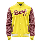 Custom Light Yellow Crimson Red Jacket JA2626152618B31815