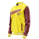 Custom Light Yellow Crimson Red Jacket JA2626152618B31815