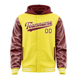 Custom Light Yellow Crimson Red Jacket