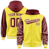 Custom Light Yellow Crimson Red Jacket