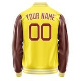 Custom Light Yellow Coral Red Jacket JA2626162618B21816