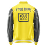 Custom Light Yellow Dark Grey Jacket JA262620261818202018