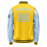 Custom Gold Light Blue Jacket JA303008301717080817