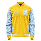 Custom Gold Light Blue Jacket JA303008301818080818