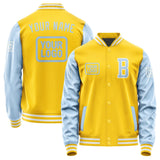 Custom Gold Light Blue Jacket JA303008301818080818