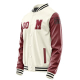 Custom Cream Crimson Red Jacket Jb0303150317151817