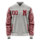 Custom Gray Crimson Red Jacket Jb0404150418151818