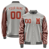 Custom Gray Coral Red Jacket Jb0404160417161817