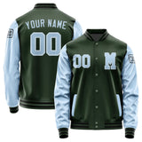 Custom Dark Green Light Blue Jacket Jb0606080617081817