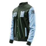 Custom Dark Green Light Blue Jacket Jb0606080617081817