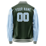 Custom Dark Green Light Blue Jacket Jb0606080618081818