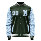 Custom Dark Green Light Blue Jacket Jb0606080618081818