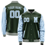 Custom Dark Green Light Blue Jacket Jb0606080618081818